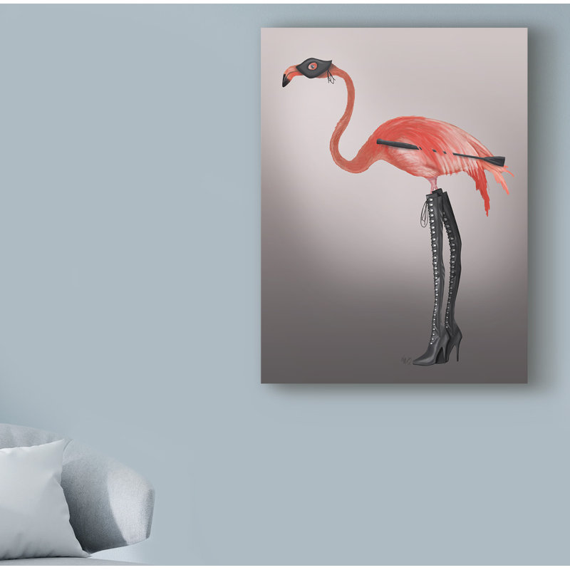 «Flamingo with Lace-up bottes», impression sur toile tendue, H 19 po x l 14 po x P 2 po