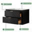 Meuble-lavabo simple mural de 30 po, entièrement lavable, lavabo en céramique nettoyable, tiroirs spacieux, conception étagée, bois massif forgé à haute température +