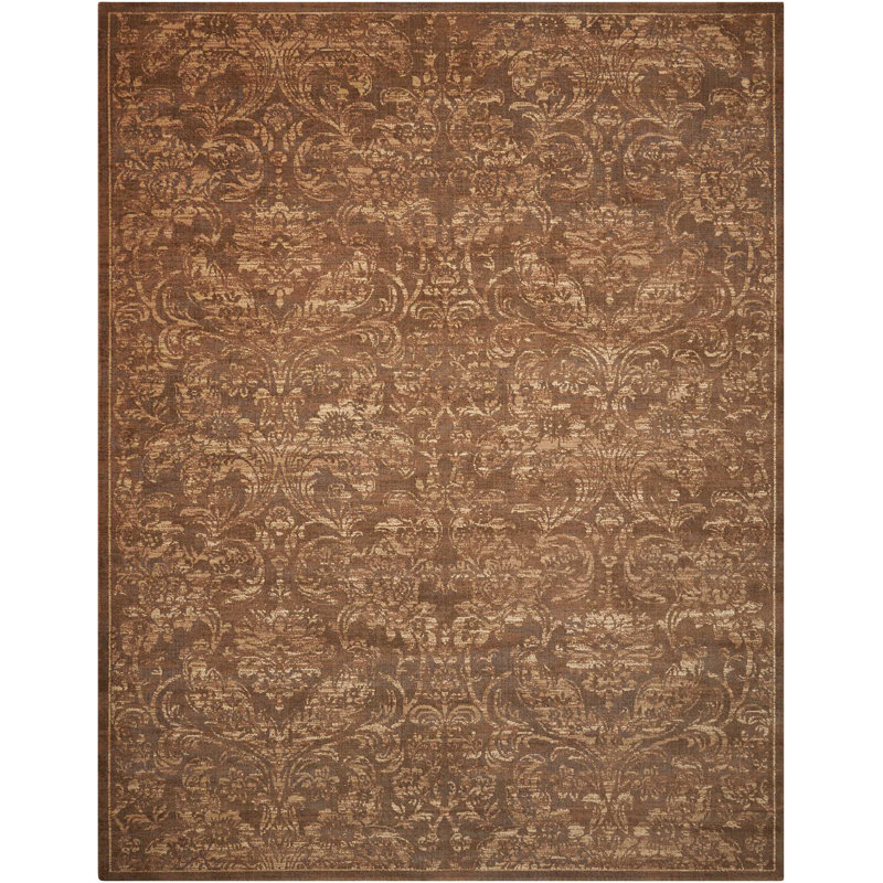 Gastelum Silk Floral Indoor Rug, Rectangle 7'9" x 9'9"