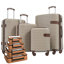 Ensemble de valises 4 pièces, valise rigide extensible en ABS avec 4 cubes de rangement, serrure TSA, roues pivotantes pour hommes femmes (16/20/24/28)