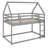 House Low Bunk Bed With Ladder-1259735043
