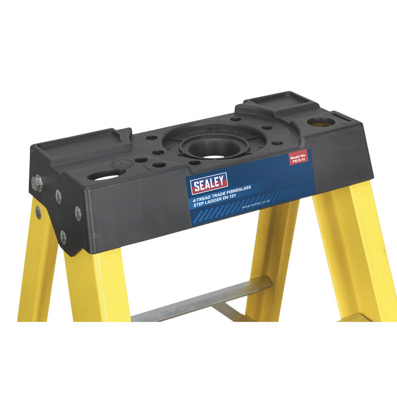 4 - Step Fibreglass Lightweight Folding Small Step Ladder