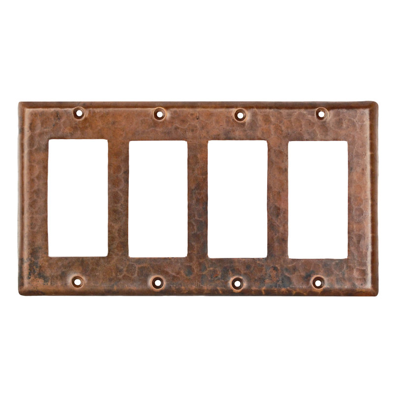 Copper Switchplate Quadruple Ground Fault/Rocker Cover GFI