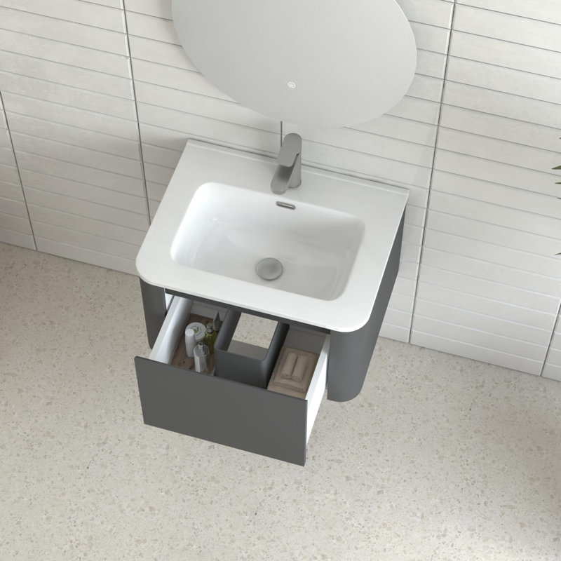 Wall Mounted Bathroom Vanity, 24"