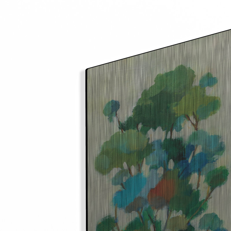 Art mural luxueux «Green Branches 1» par Silvia Vassileva, 12 po x 24 po