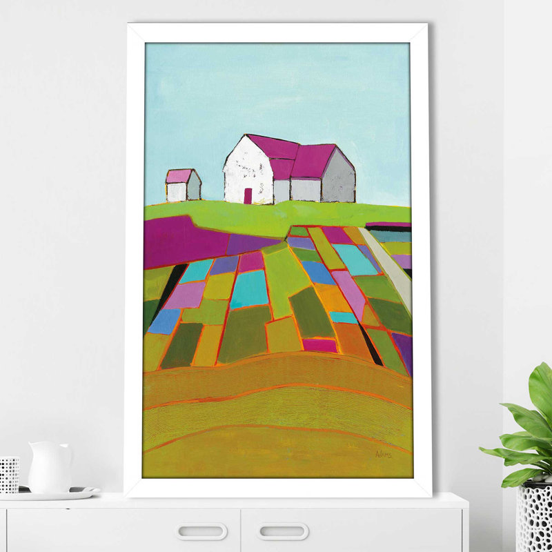Champ de rêves - Peinture, Cadre blanc, H 49,5 po x l 33,5 po x P 1 po