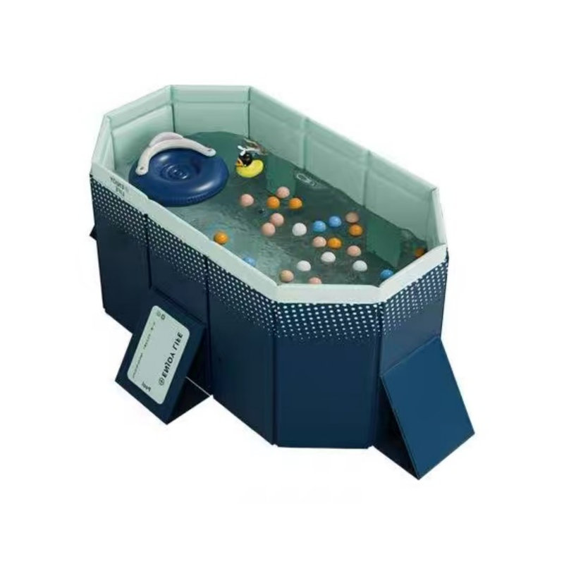 Outdoor PVC Inflatable Folding Pool, 65.35" L x 42.13" W x 17.72" H