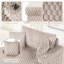 Chaise longue moderne rembourrée avec 2 porte-gobelets, une poche et des coussins-259025187