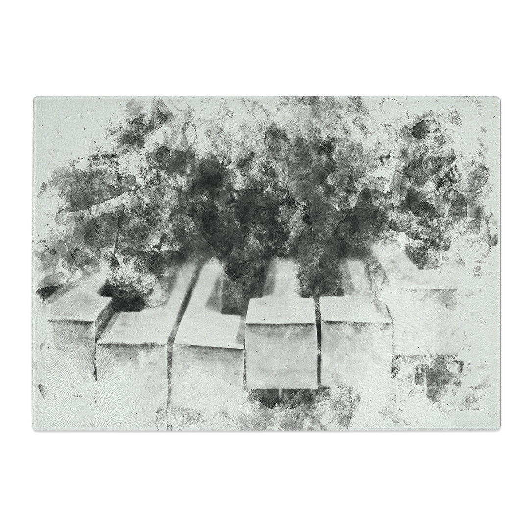 Tempered Glass Broken Piano Keys Abstract Chopping Board