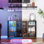 Armoire à vin DEL avec supports en verre pour station de charge, rustique