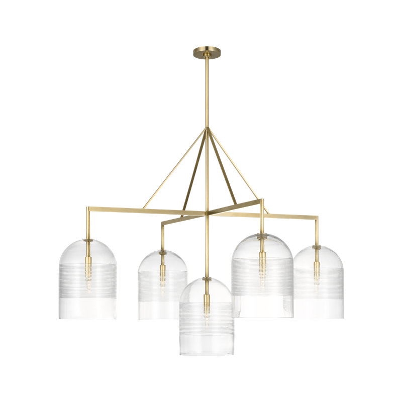 Leano 5 - Light Chandelier, Hand-Rubbed Antique Brass