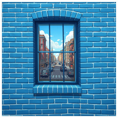 Édredon mural bleu brique