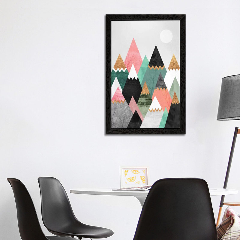 Pretty Mountains - Floater Frame Print on Canvas, 152.5 cm H x 101.5 cm W, Black Framed