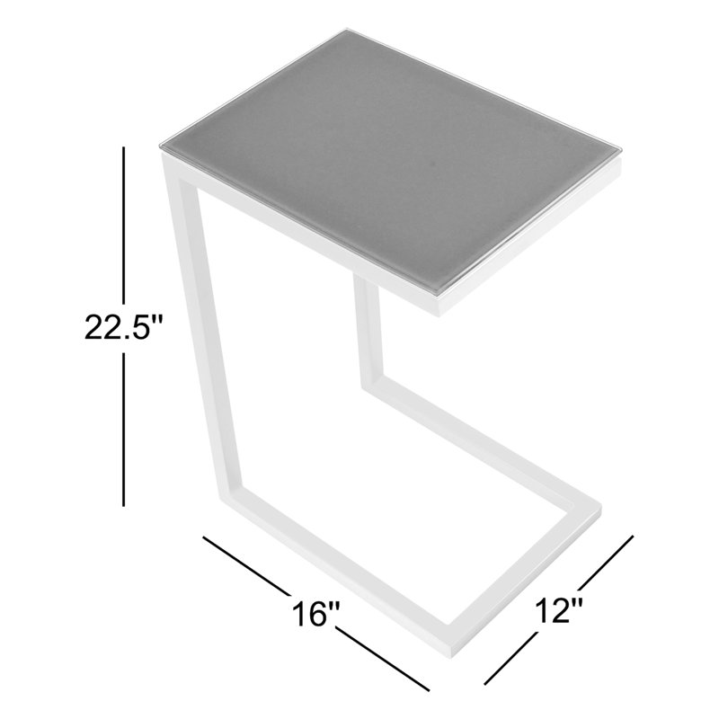 Stretford Glass Top End Table, Clear, Cappuccino