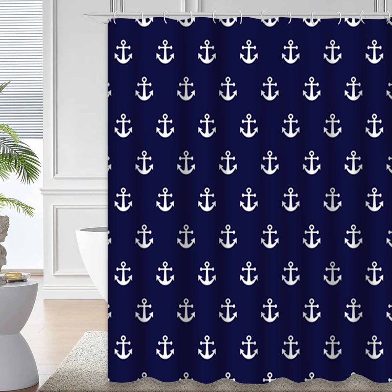 Rideau de douche avec 12 crochets Sea Anchor, L 72 po x l 72 po