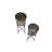 2‑Piece Round Corrugated Metal Planters on Stands-26521819