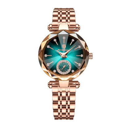 POEDAGAR, montre pour femme, bijoux de luxe, conception de montre à quartz en acier or rose, montre de mode suisse pour femme