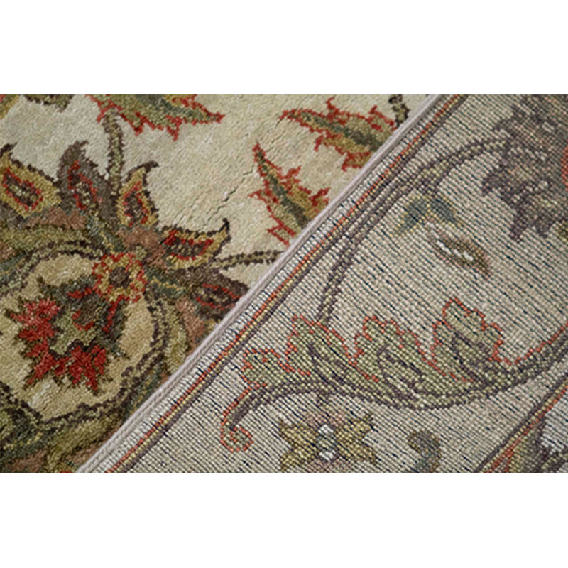 Tapis ivoire et doré de haute qualité noué à la main