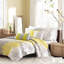 Courtepointe en coton double / grand avec coton prélavé, gris-jaune, 6 pièces de couleur gris riche, double / grand-124308692-124308690