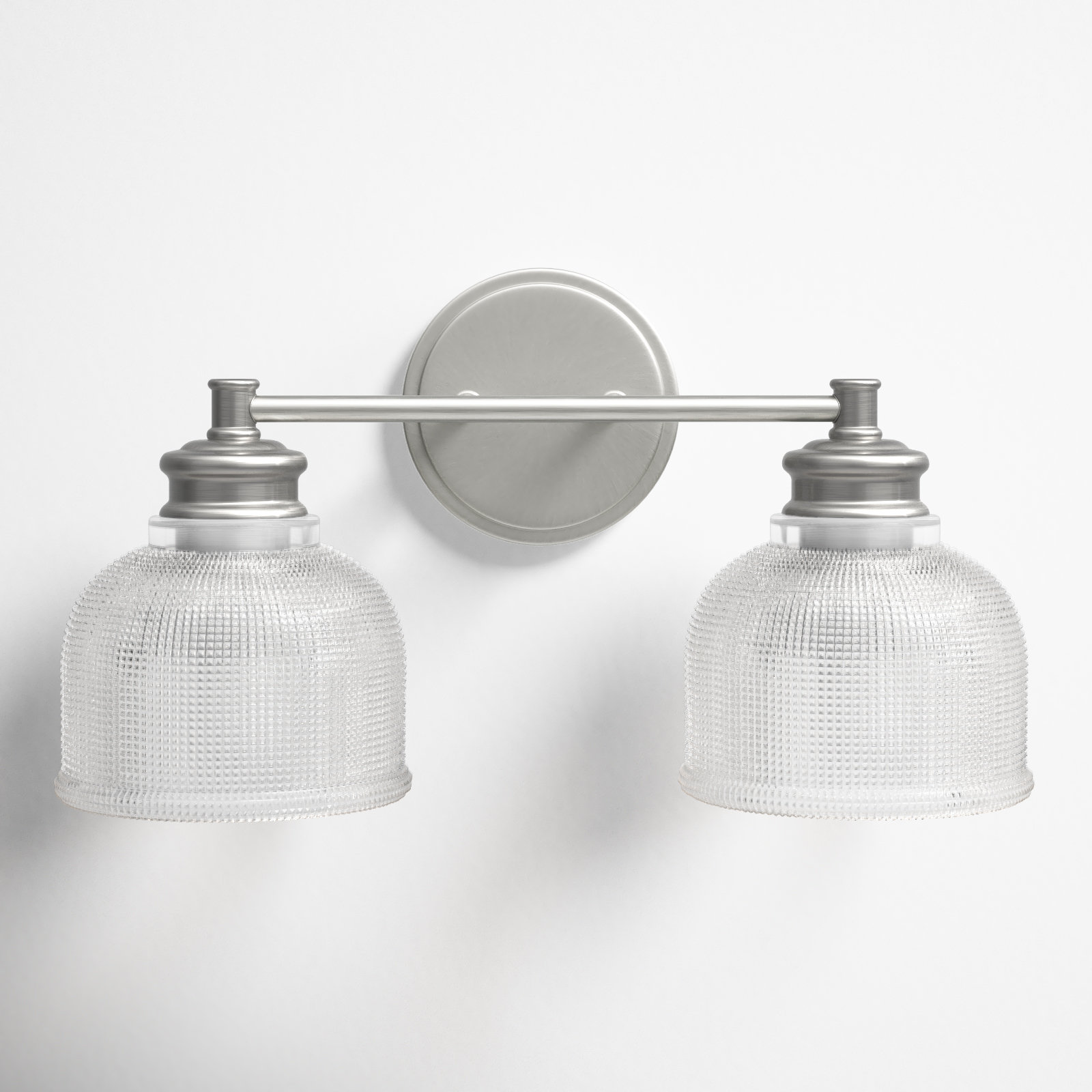 Besima 2 Light Ribbed Dimmable Vanity Light, Brushed Nickel