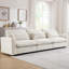 Coussin de siège beige en velours côtelé 3 places pour le salon, confortable et pratique, coussins inclus.-39989884