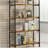 Antique Nutmeg and Black 4-shelf Bookcase-1935749559