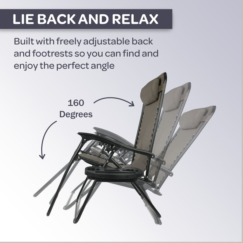 Cadisha 2-pieces Zero Gravity Chairs, Gray