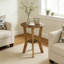 Table d'appoint ronde en bois massif avec tablette inférieure