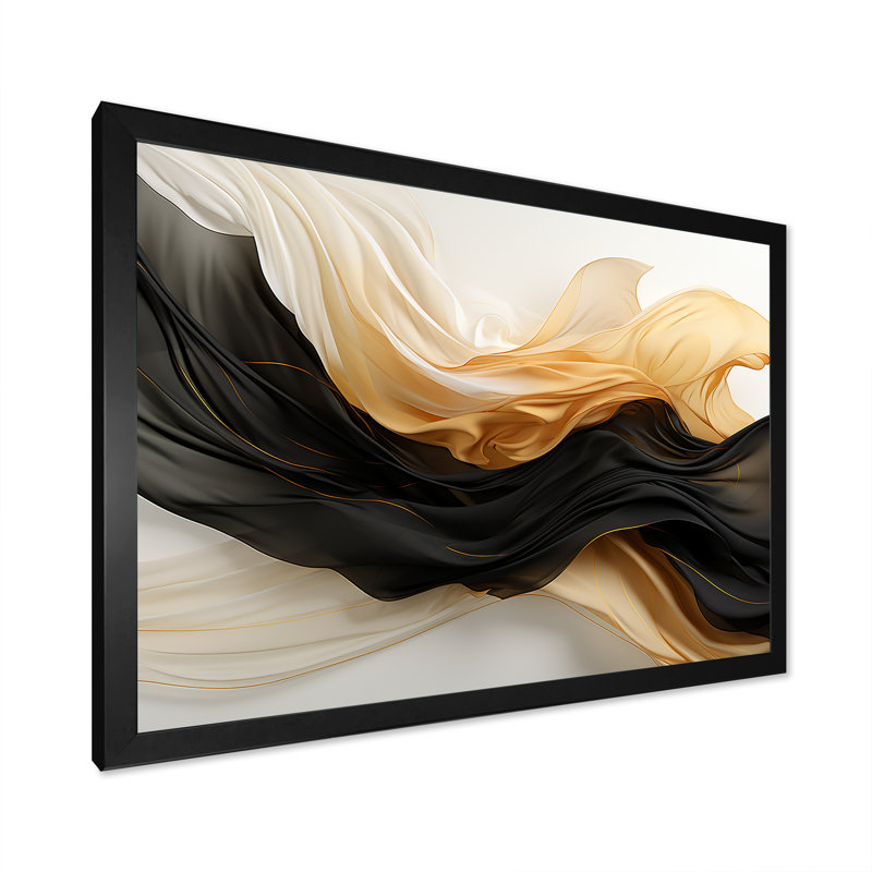 Art mural, impression sur toile, formes abstraites, Cadre simple noir, H 12 po x l 20 po x P 1 po