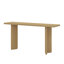 Élégante console avec plateau en placage de pin et pieds géométriques, table d'entrée en bois aggloméré moderne pour le salon, le bureau et la salle à manger-828874193
