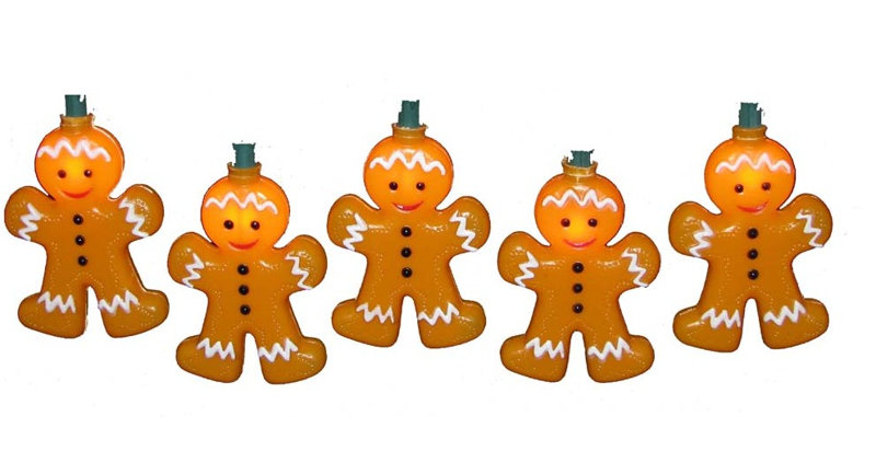 Kurt Adler Indoor/Outdoor UL 10-Light Gingerbread Light Set, 9ft