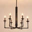 Lustre classique / traditionnel à 6 lumières de style chandelier noir à intensité variable