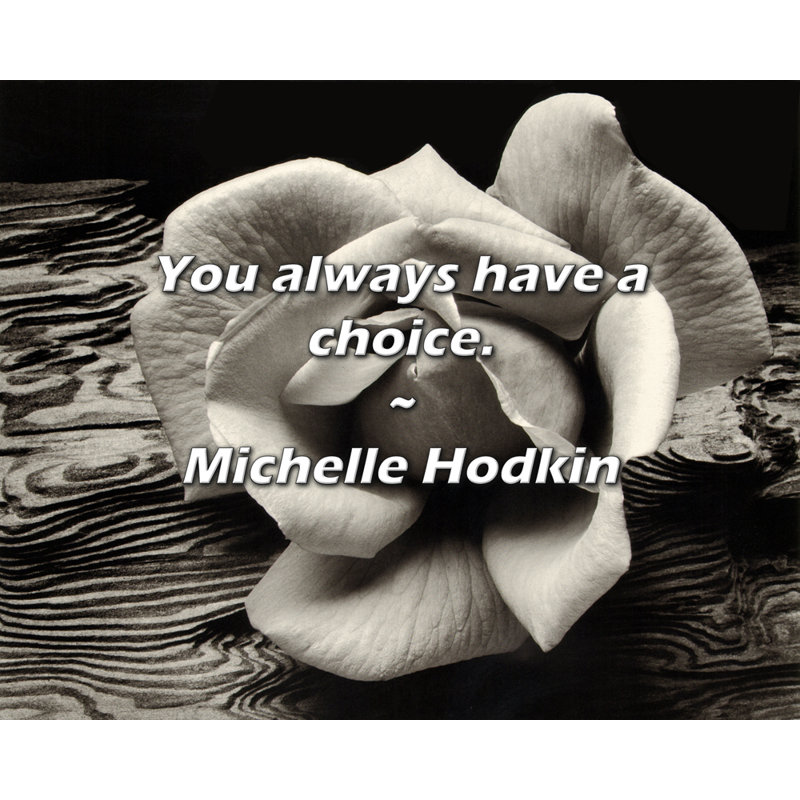 Citation de Michelle Hodkin: Vous avez toujours le choix., H 15 po x l 18 po