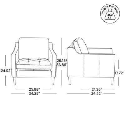 Fauteuil d'appoint rembourré Daylen