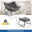 Chaise berçante avec repose-pieds gris foncé-1544038938
