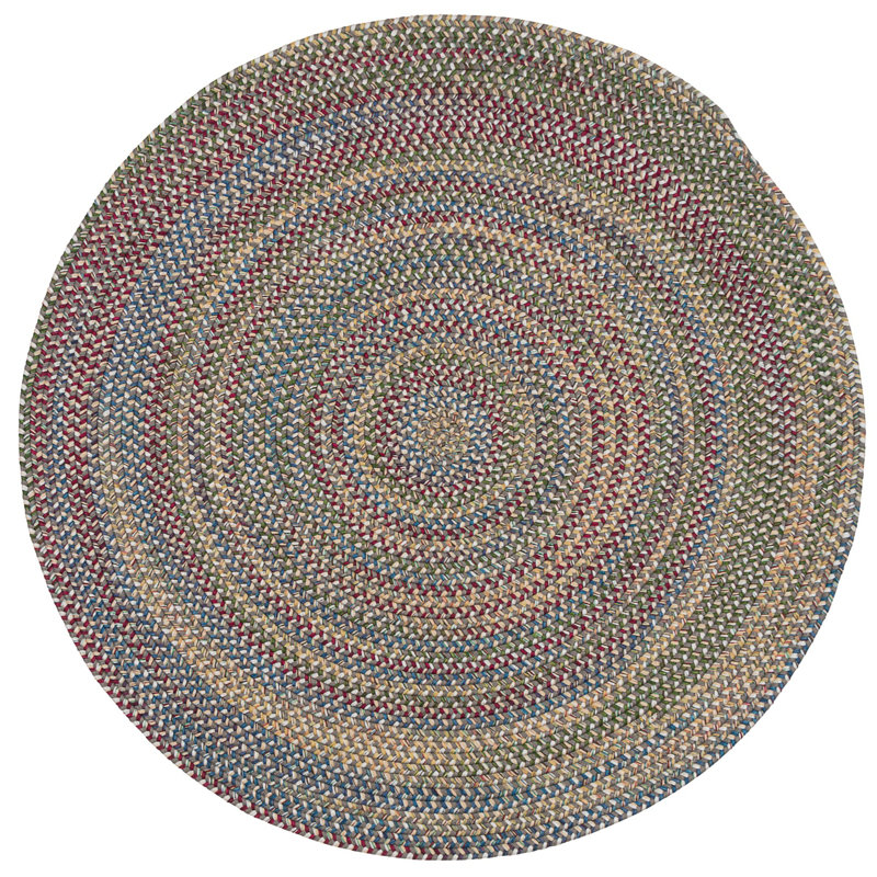 Tapis gris / vert / jaune Dollman, Rond 13 pi