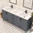 Rooh 72'' Double Bathroom Vanity with White Quartz Top-101808810-101808809