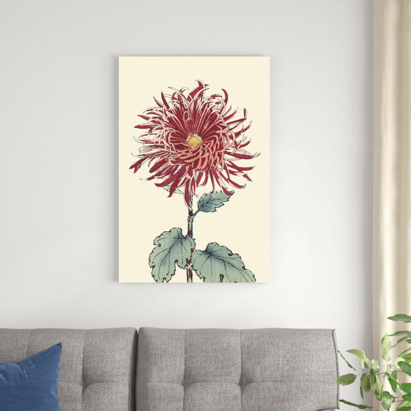 Chrysanthème, bloc de bois I, H 36 po x l 24 po