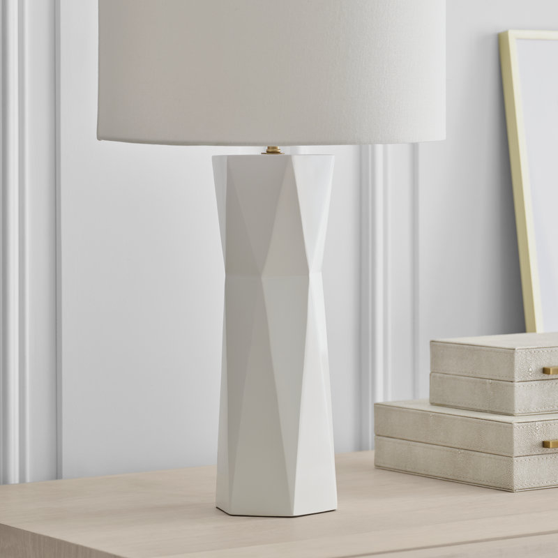 Lampe de table 1 lumière Fernwood, Blanc brillant