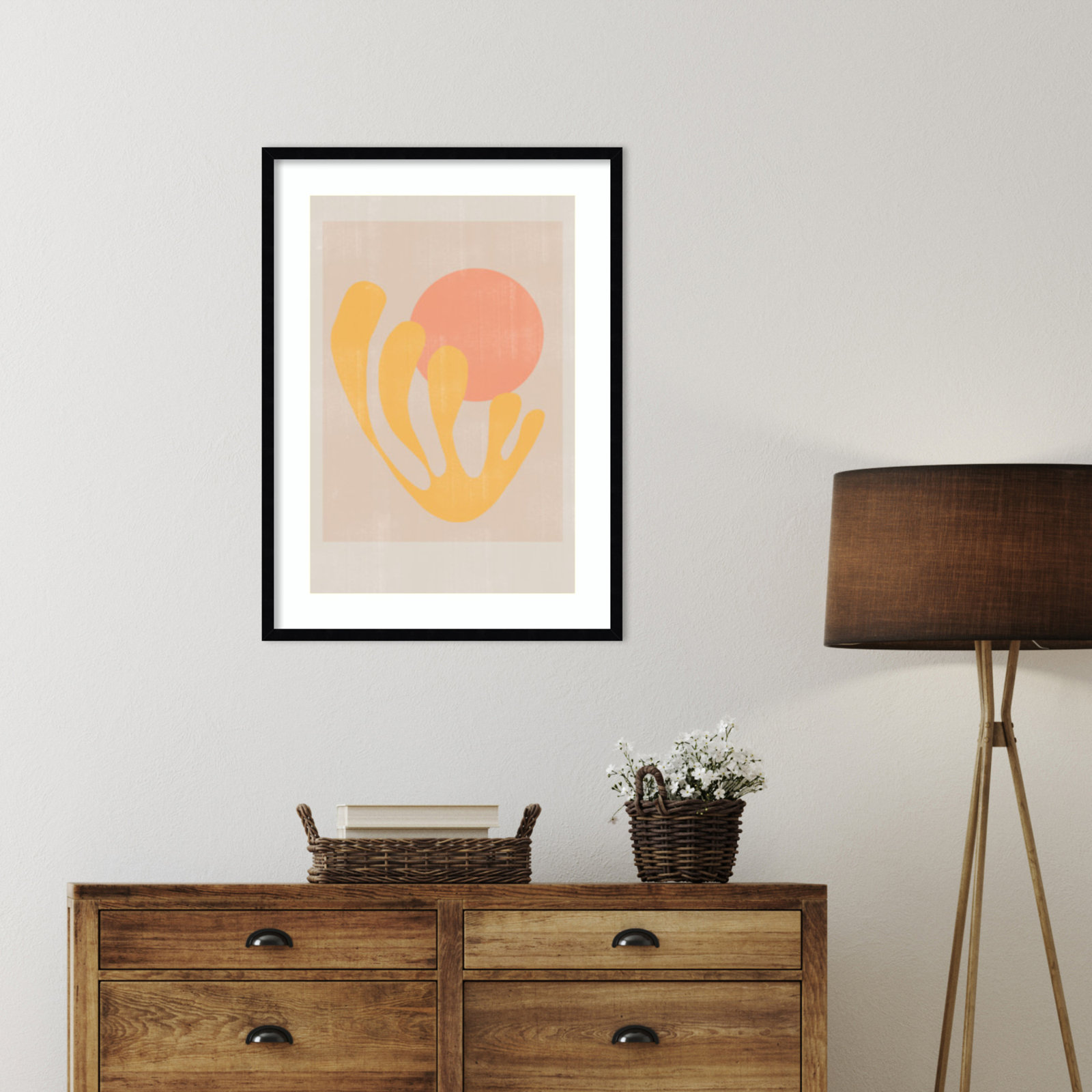 Giese "Modern Plant No. 2" Print, Black, 33" H x 24" W