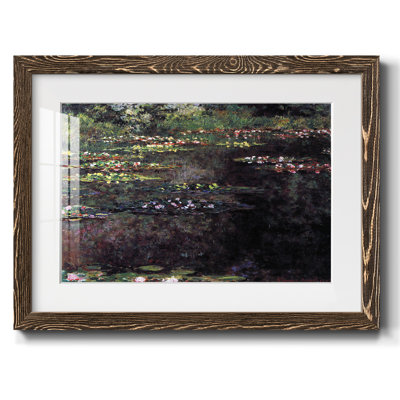 Water Lilies, Water Landscape #5 by Claude Monet - Fine Art Reproduction, Matted and Framed Under Acrylic Glass, Large Living Room Wall Art