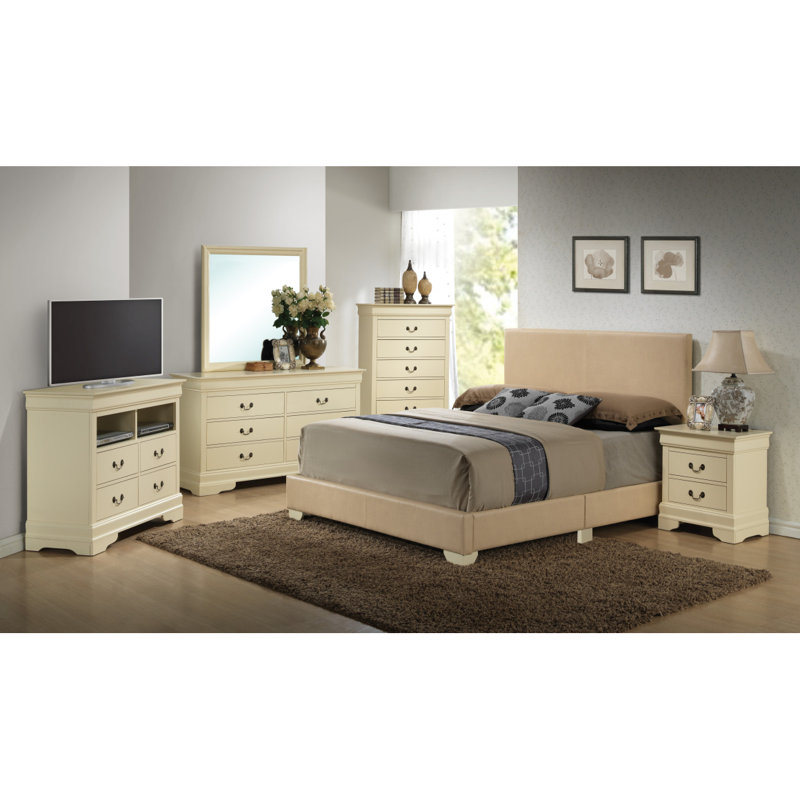 Charming Casual Full Bed In Beige, Full, Beige