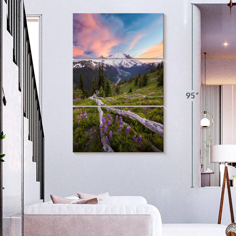 Fleurs de lavande Alvord Mount Rainier, H 74 po x l 48 po