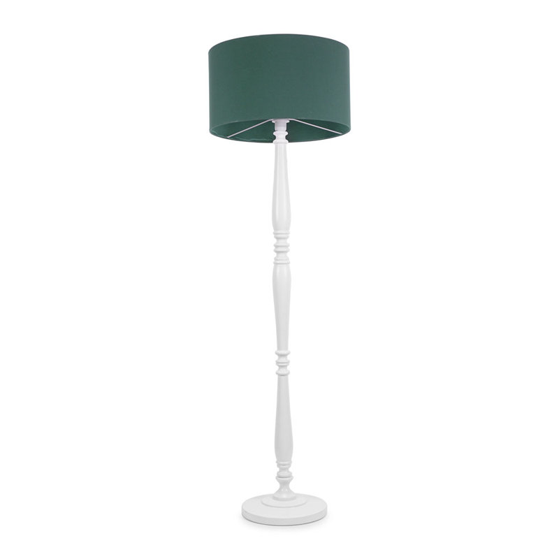 Arialdo 157cm Traditional Floor Lamp, Green, Matte White