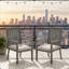 Set Of 2 23" All-Weather Aluminum Patio Dining Chairs With Thick Gray Cushions And Gray Frame
