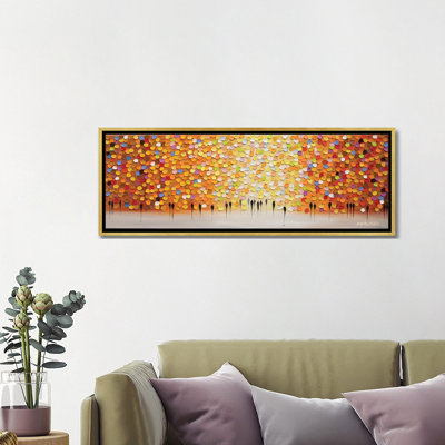 Coucher de soleil sur une journée orange - reproduction d'art murale - toile encadrée