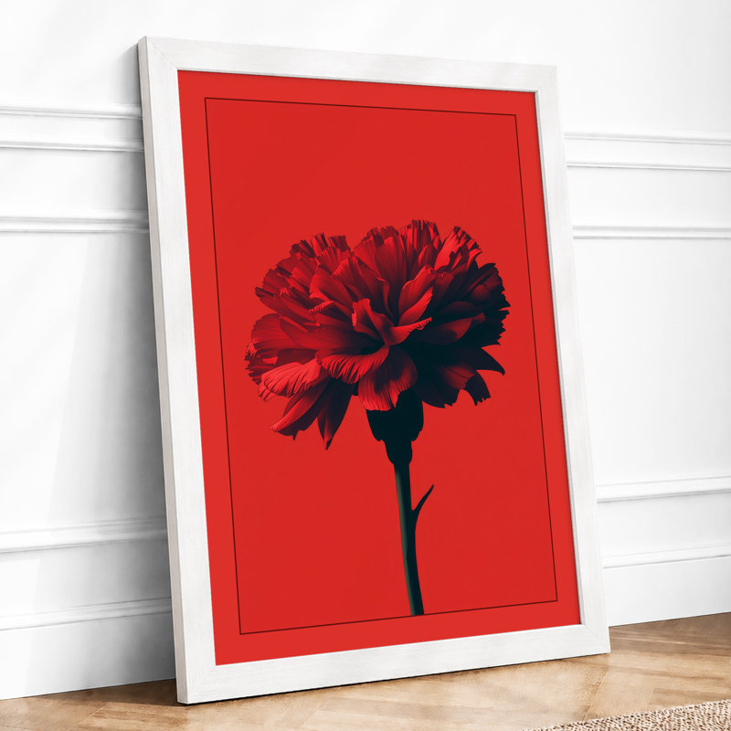 Crimson Bloom Modern - Print, A1 - 84.1 x 59.4 cm, White