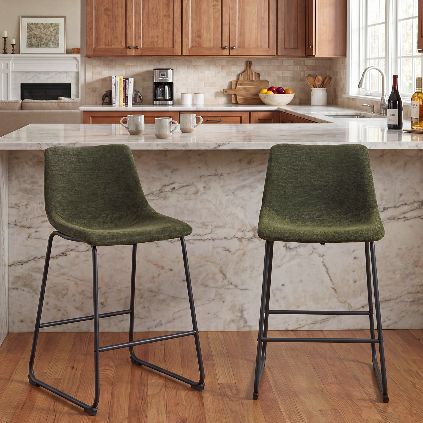 Anke Bar and Counter Stool, Green, Counter Stool (24” Seat Height)