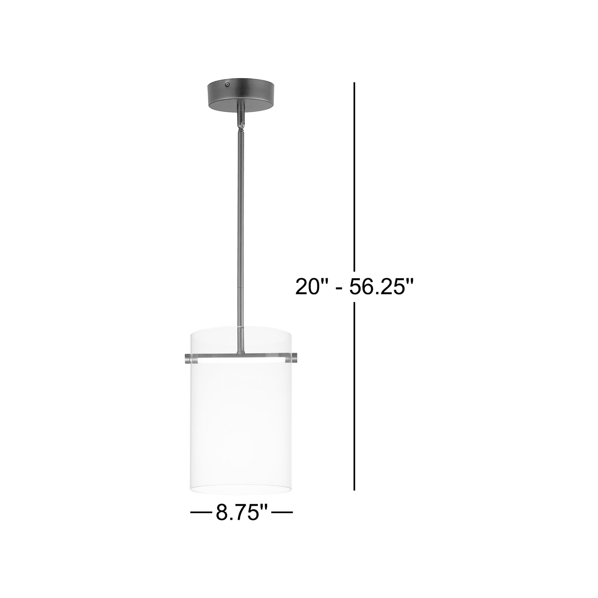 Maija Single Light Glass Dimmable LED Pendant, Matte Black