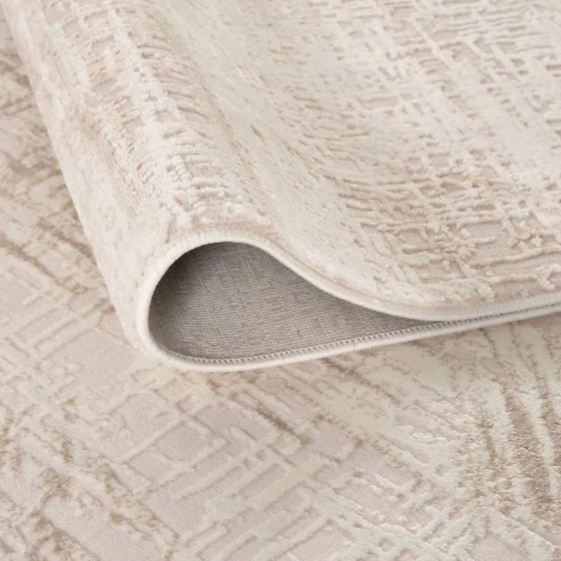 Carmel Modern Abstract Cream/Beige Area Rug, Runner 80 x 300 cm